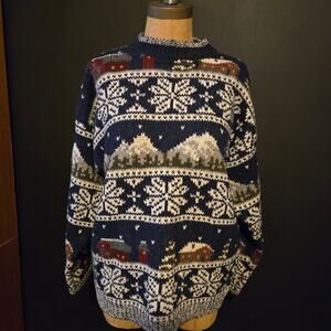 vintage 1990s Woolrich Nordic pattern Christmas sweater size small